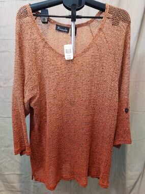Frazzle Lightweight Sweater Women's XL Cotton Blend Gradient Cottagecore NWT